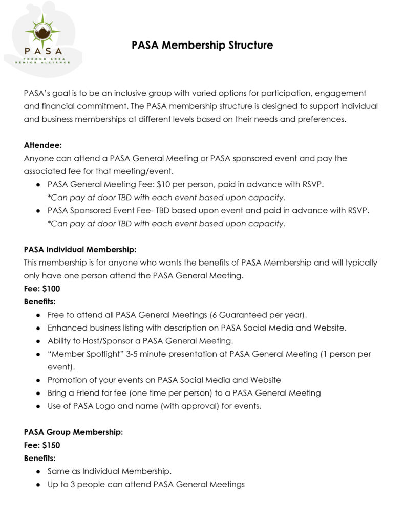 PASA membership form